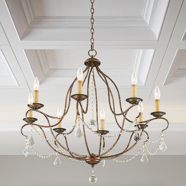 AVIANCE LIGHTING Langdon 8 Light Hand Applied Venetian Golden Bronze Chandelier