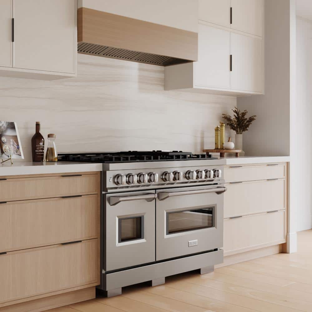 ZLINE 48" Stainless Steel Dual Fuel Range with 8 Burners and Griddle