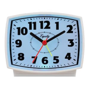 3 in. Tall Electrical Analog White Alarm Clock with backlight