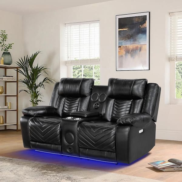 Lazzara Durant 87 in. W Pillow Top Arm Faux Leather Rectangle 2