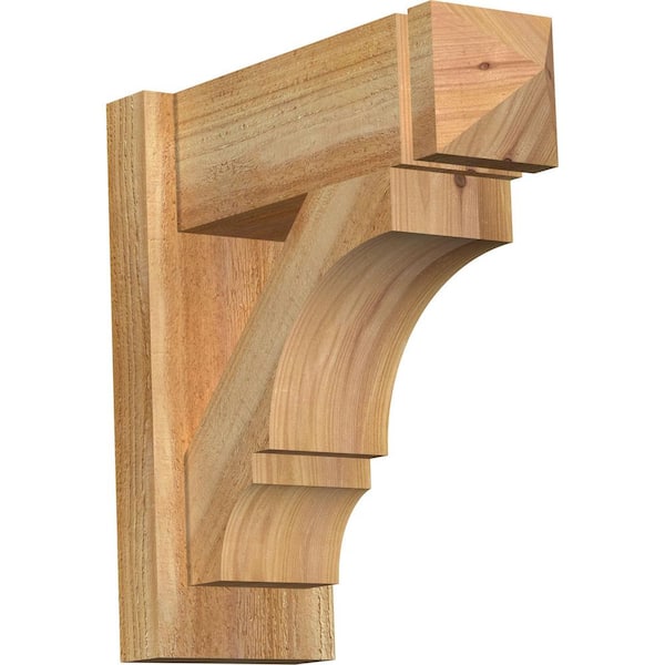 Ekena Millwork 6 in. x 16 in. x 16 in. Western Red Cedar Balboa Arts and Crafts Rough Sawn Outlooker