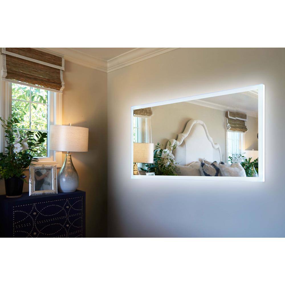 Hera 46" x 35" LED Lighted Rectangular Frameless Vanity Mirror