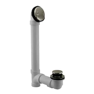 1-1/2 in. Schedule 40 PVC Tip-Toe Drain Bath Waste and Overflow with 2-Hole Faceplate in Polished Nickel