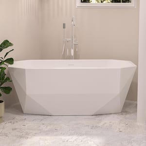 Diamond 67 in. x 31 in. Acrylic Non-Whirlpool Soaking Bathtub with Center Drain in White