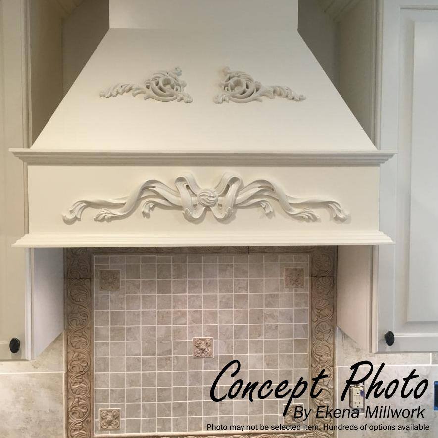 Swindon White Polyurethane Fleur de Lis Onlay Scroll