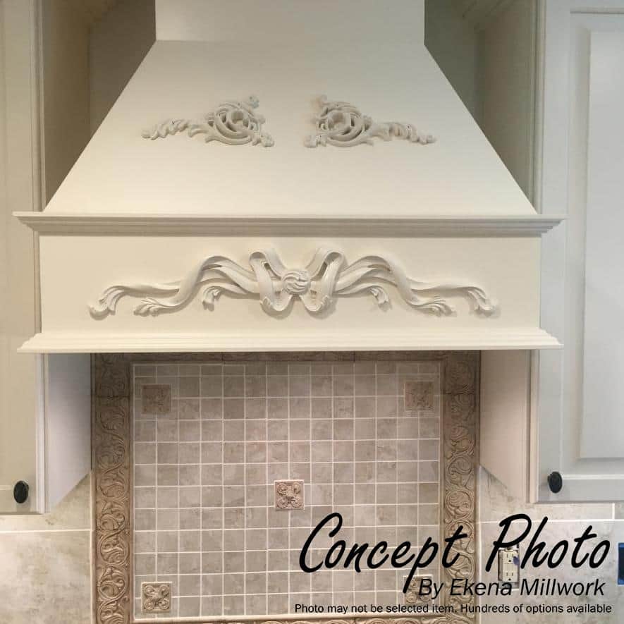 Ashford White Polyurethane Rectangular Onlay Scroll