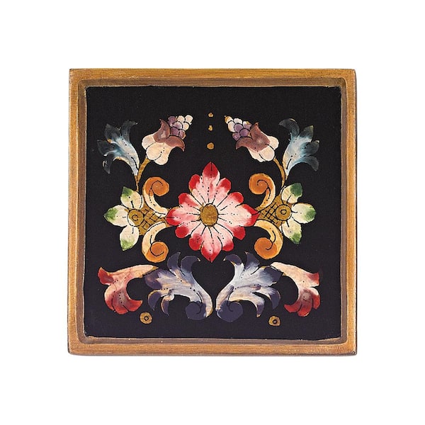Badash Crystal 4 in. 4-Piece Square Gemstone Black Coaster Set