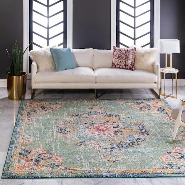 Penrose Alexis Green 6' 1 x 6' 1 Area Rug