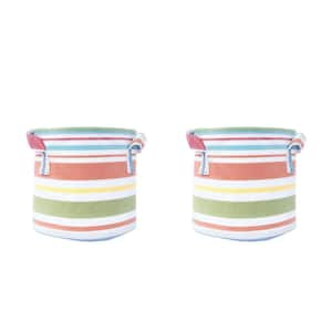 Boho 7.5 in. Dia Pastel Multi-Color Fabric Planter with Liner (2-Pack)