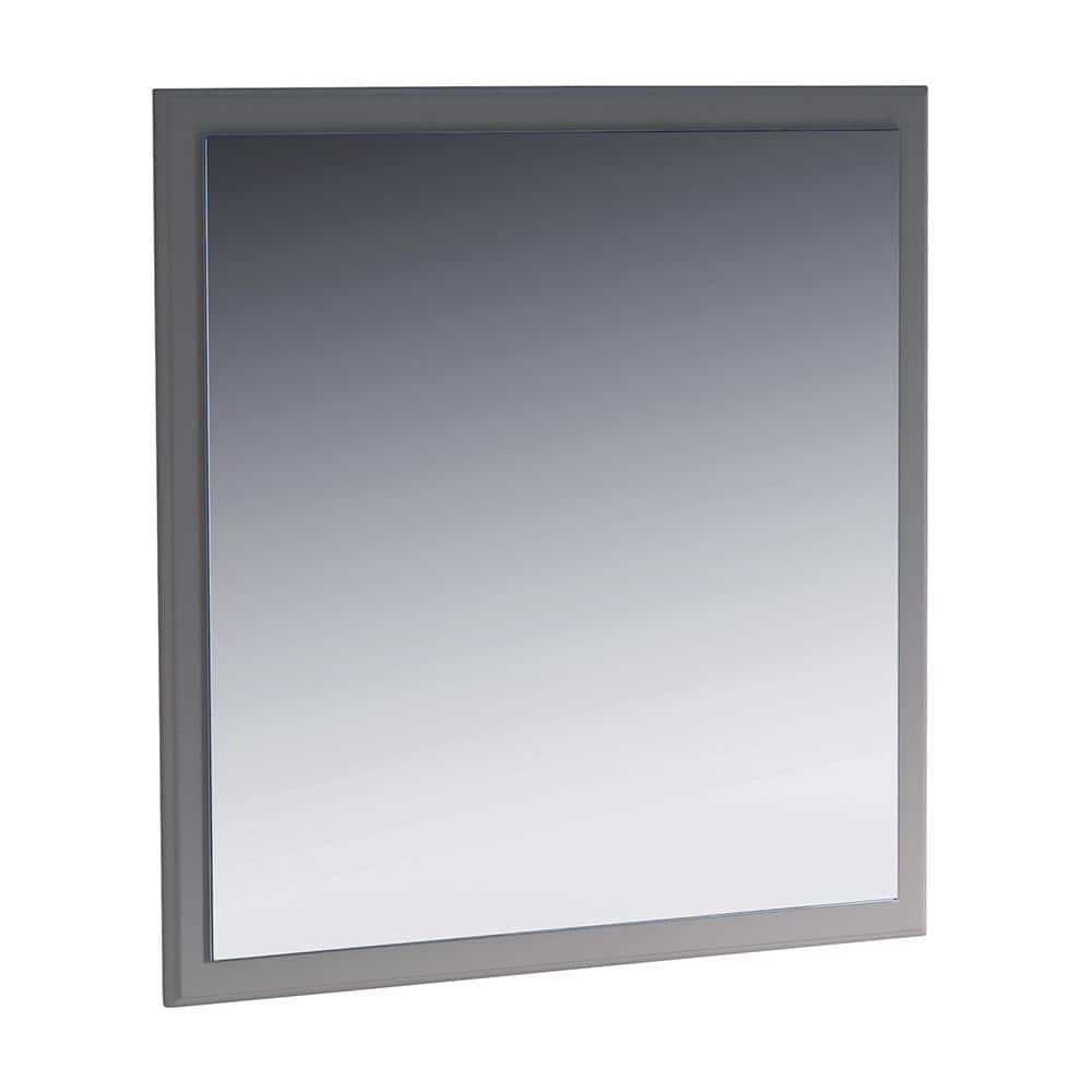 Elegant 32" Gray Solid Wood Framed Bathroom Vanity Mirror