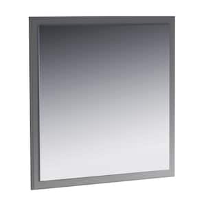 Oxford 32.00 in. W x 32.00 in. H Framed Square Bathroom Vanity Mirror in Gray