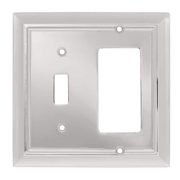 Liberty Chrome 2-Gang 1-Toggle/1-Decorator/Rocker Wall Plate (1-Pack)