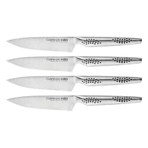 NutriChef 7 in. Stainless Steel Partial Tang Serrated Edge Steak Knife with  PP Handle (Set of 8) NCSK8BK - The Home Depot