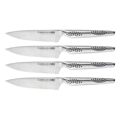 Ginsu Daku Series 4.5 in. Ceramic Coated Stainless Steel Partial Tang  Serrated Edge Black Steak Knife (Set of 6) DAK-KB-DS-006-1 - The Home Depot