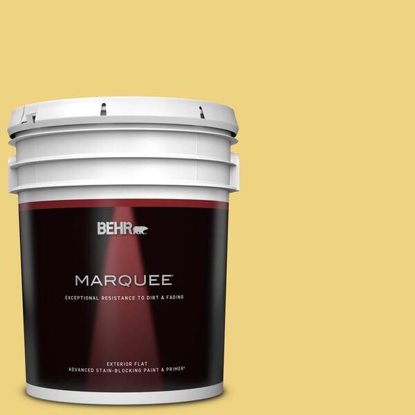 BEHR MARQUEE 5 gal. #380D-4 Feather Gold Flat Exterior Paint & Primer