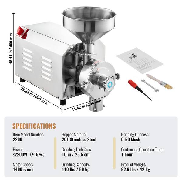 SVOPES Soybean Grinder 2200-Watt Commercial Grinding Machine for