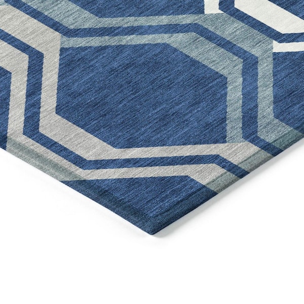 Chantille Machine Washable Indoor/Outdoor Abstract ACN2326 Navy 5 ft. x 7 ft. 6 in. Area Rug