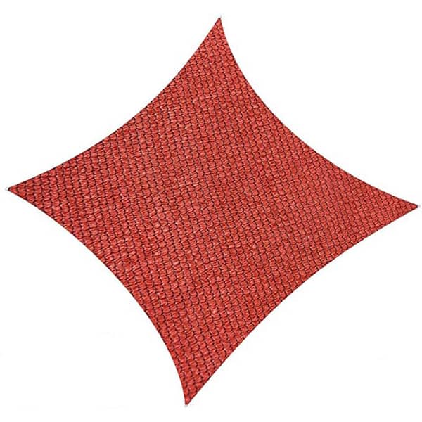 Unbranded 16 ft. x 16 ft. 185 GSM Red Square Sun Shade Sail Screen Canopy Outdoor Patio and Swimming Pool