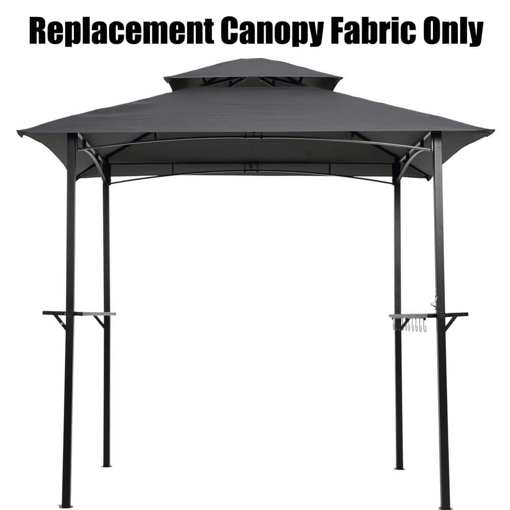 8 ft. x 5 ft. Gray Grill Gazebo Replacement Canopy, Double Tiered BBQ Tent Roof Top Cover price history on PriceWatchPro