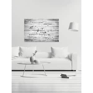 30 in. H x 45 in. W "Birds in Flight" by Parvez Taj Printed White Wood Wall Art