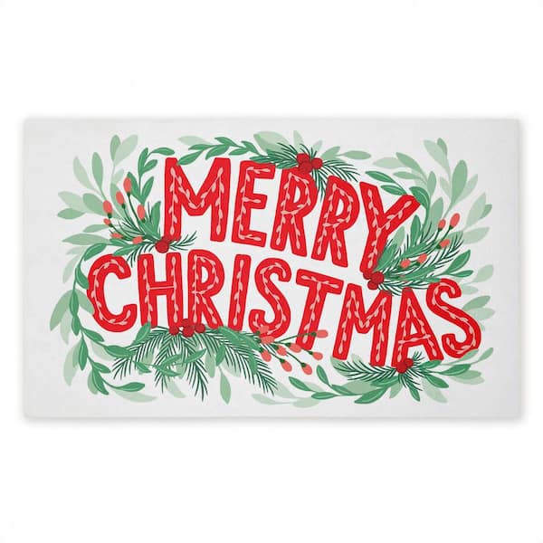 Stupell Industries Retro Merry Christmas & Foliage Red 18 in. x 30