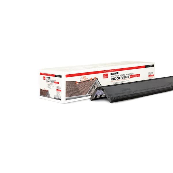 VentSure 15 in. x 4 ft. Black Plastic Strip Heat and Moisture Ridge Vent