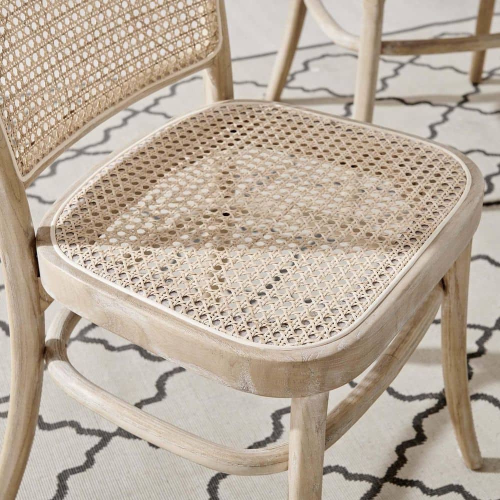 Winona Gray Elm Wood and Cane Side Chair