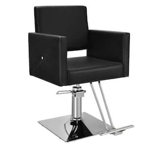 Black Salon Chair for Hair Stylist Adjustable Swivel Hydraulic Barber Styling Chair