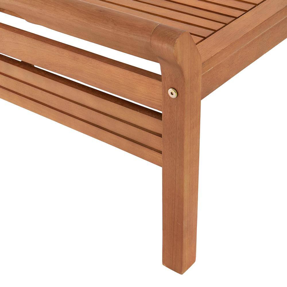 Stamford 48" Natural Eucalyptus Wood Outdoor Coffee Table