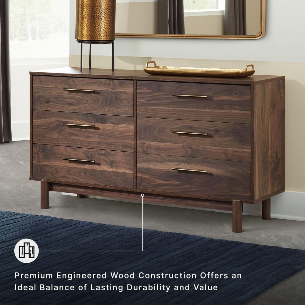 Calverson Brown 6 Drawer Dresser