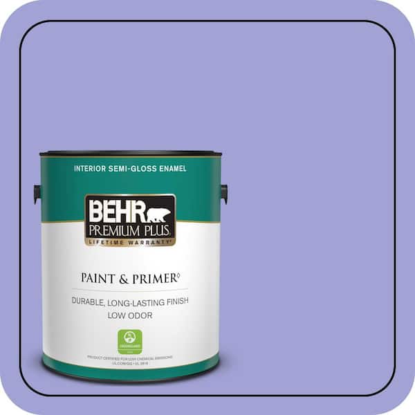 BEHR PREMIUM PLUS 1 gal. #P550-4 Water Hyacinth Semi-Gloss Enamel Low Odor Interior Paint & Primer