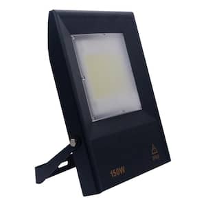 GE150-Watt Black Outdoor Integrated LED Warm White Thin Flood Light