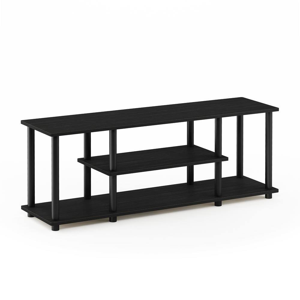 Walnut Rectangular 3-Tier Corner TV Stand with Shelves