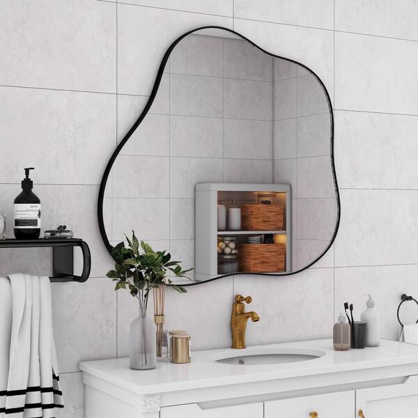 shyfoy 29.5 in. W x 31.5 in. H Irregular Wall Mirror Large shyfoy 29.5 in. W x 31.5 in. H Irregular Wall Mirror Large