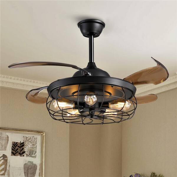 Antoine 42 In Black Ceiling Fan Indoor With Lights And Remote Retractable Blades Fandelier Hy 8361 42b Antoine 42 In Black Ceiling Fan Indoor, Fandeliers Ceiling Fans Canada