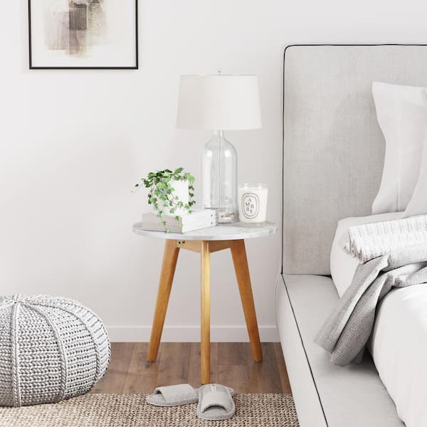 Marble accent table bed deals bath and beyond