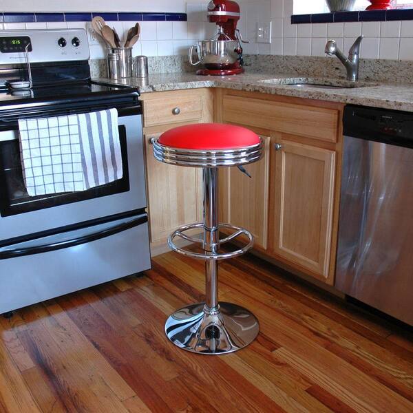 adjustable height chrome bar stool