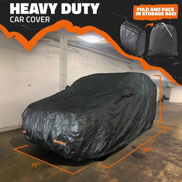 Mockins 190 in. x 75 in. x 72 in. Heavy-Duty Waterproof Car Cover - Thick 250g PVC Cotton Lined - Medium SUV Cover