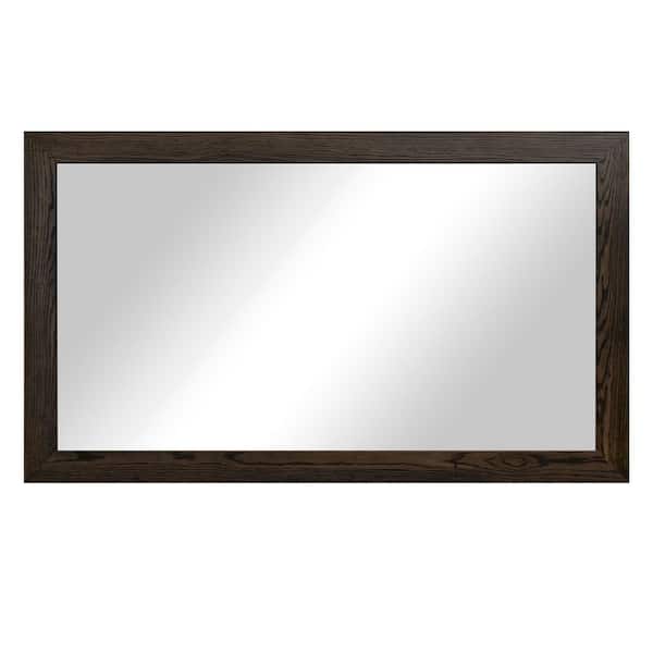3 in Ebony Frame (60 in. W x 33 in. H) Oak Hardwood Rectangle Wall Mirror