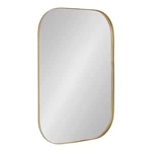 Rollo 30 in. x 20 in. MidCentury Rectangle Gold Framed Decorative Wall Mirror