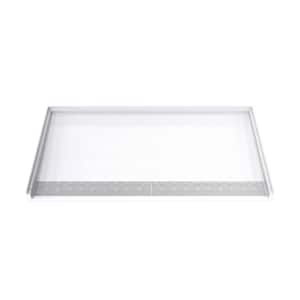 DreamStone 33 in. L x 62 in. W Alcove Shower Pan Base with Front Drain in White
