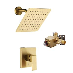 Single Handle 1-Spray Patterns Shower Faucet 1.8 GPM with Adjustable Heads Pressure Balance in. Gold