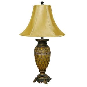 28 in. Brown Classic Small Table Lamp Honey