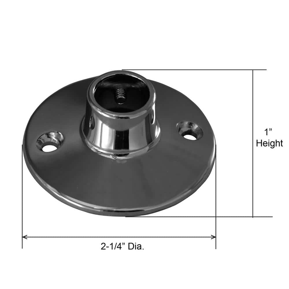 Polished Chrome Shower Rod Flange with Mounting Screws