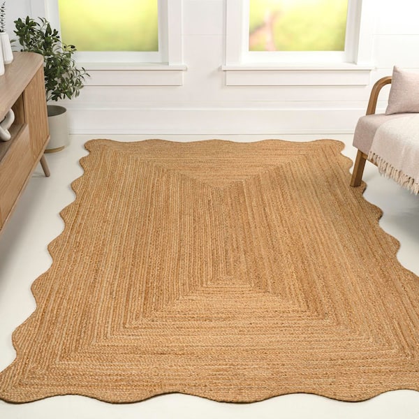 Seaside Cottage Scallop Edge Jute Natural 3 ft. x 5 ft. Area Rug