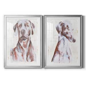 Sitting Dog III By Wexford Homes 2-Pieces Framed Abstract Paper Art Print 22.5 in. x 30.5 in.