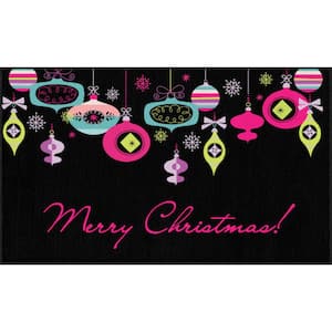 Bright Ornaments Black 2 ft. 6 in. x 4 ft. 2 in. Holiday Area Rug
