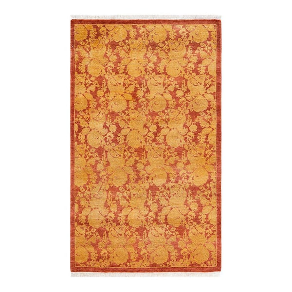 Solo Rugs Mogul One-of-a-Kind Traditional Pink 3 ft. 1 in. x 5 ft. 3 in. Abstract Area Rug