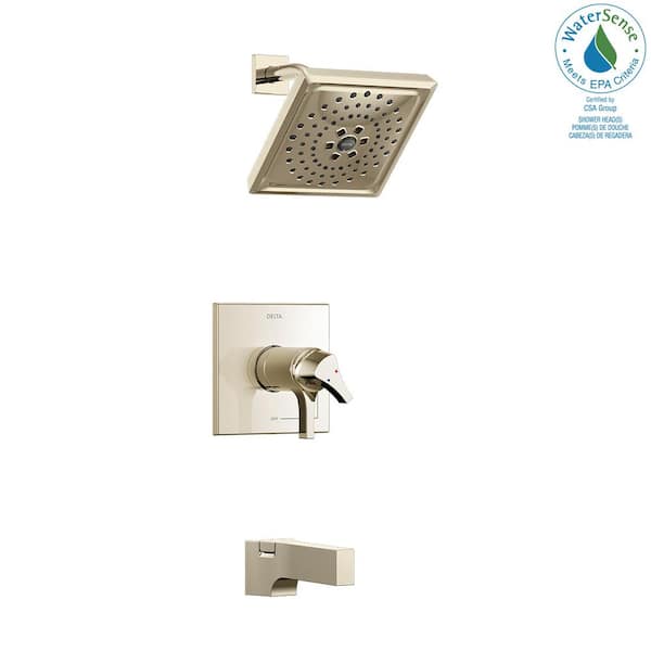 Delta Zura TempAssure 1-Handle Tub and Shower Faucet Trim Kit with H2Okinetic Spray in Polished Nickel (Valve Not Included)