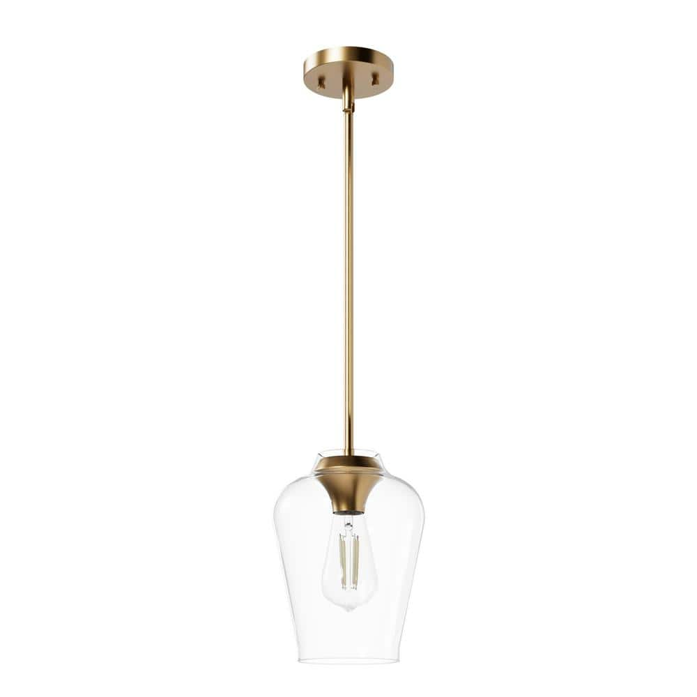 Hunter Vidria 60-Watt 1-Light Alturas Gold Island Mini Pendant Light ...